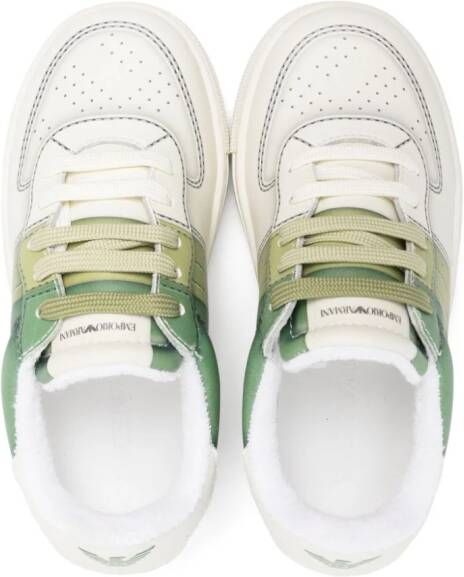 Emporio Armani Kids gradient lace-up sneakers White