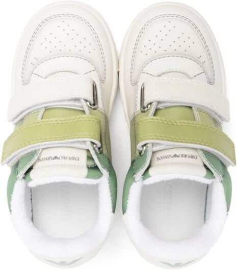 Emporio Armani Kids gradient touch-strap sneakers White