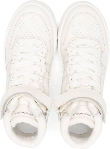 Emporio Armani Kids high-top leather sneakers White