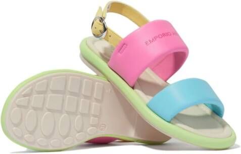 Emporio Armani Kids logo-print nappa leather sandals Pink