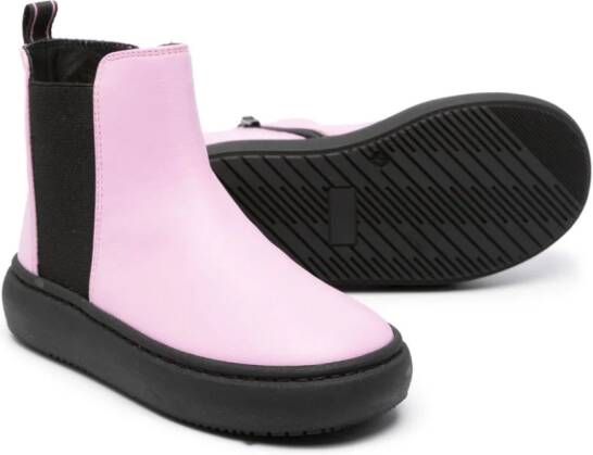Emporio Armani Kids panelled ankle boots Pink