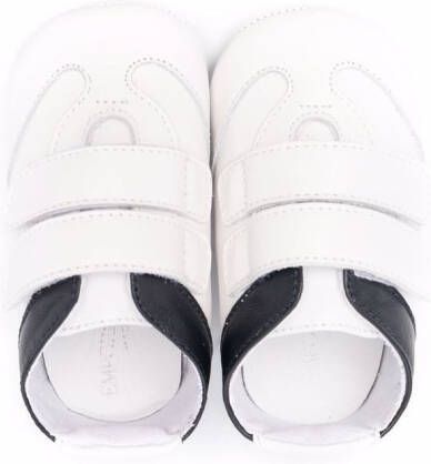 Emporio Armani Kids touch-strap eco leather sneakers White