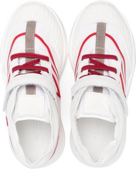 Emporio Armani Kids two-tone touch-strap sneakers White