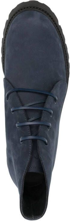 Emporio Armani lace-up leather ankle boots Blue