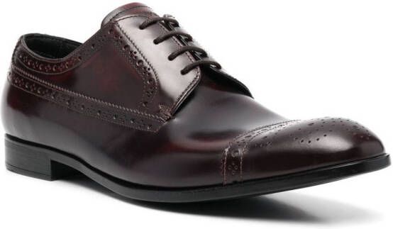 Emporio Armani lace-up leather brogues Red
