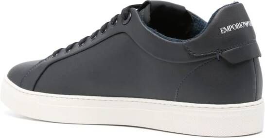 Emporio Armani lace-up leather sneakers Blue