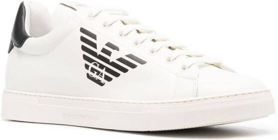 Emporio Armani lace-up logo-print sneakers White