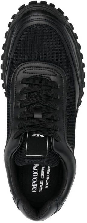 Emporio Armani leather low-top sneakers Black