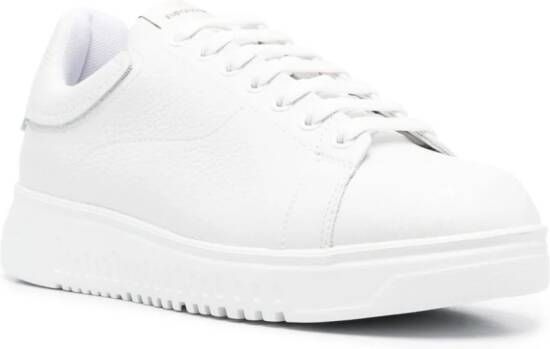 Emporio Armani leather low-top sneakers White