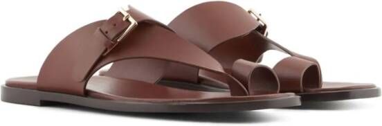 Emporio Armani leather thong sandals Brown