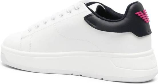 Emporio Armani logo-appliqué leather sneakers White