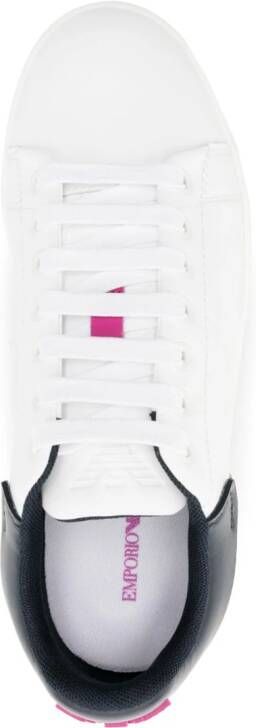 Emporio Armani logo-appliqué leather sneakers White