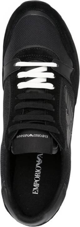 Emporio Armani logo-appliqué suede sneakers Black