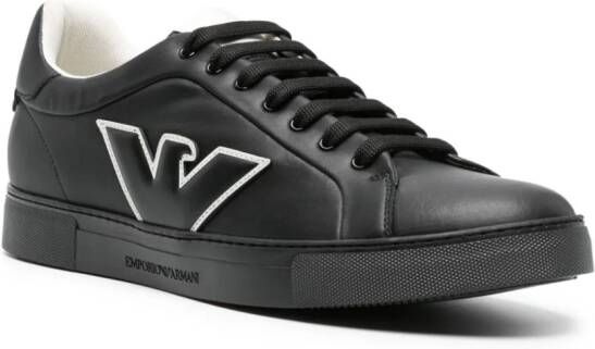 Emporio Armani logo-embossed lace-up sneakers Black