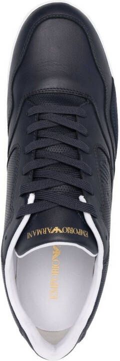 Emporio Armani logo-embossed lace-up sneakers Blue