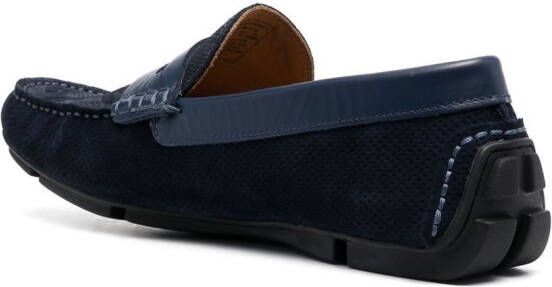 Emporio Armani logo-embossed loafers Blue