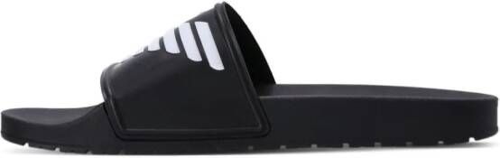 Emporio Armani logo-embossed ridged-sole slides Black