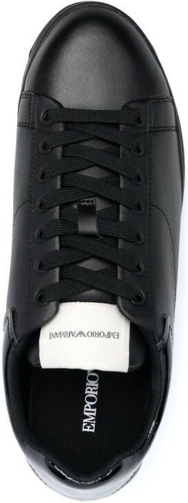 Emporio Armani logo-patch leather sneakers Black