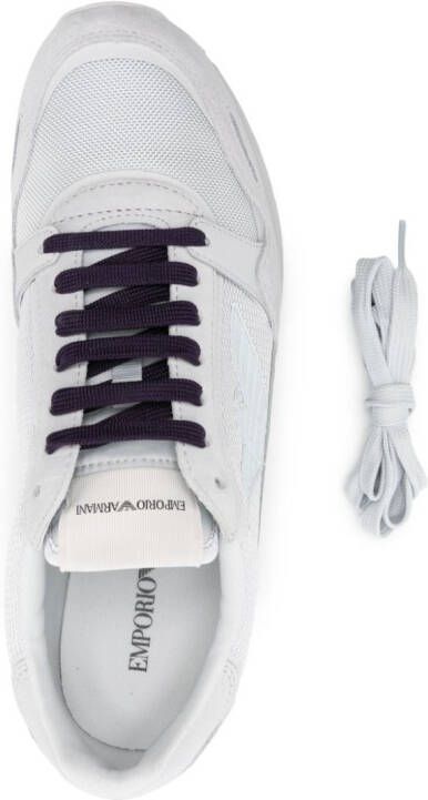 Emporio Armani logo-patch mesh sneakers Grey