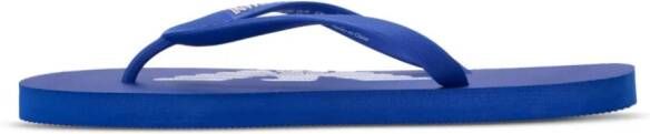Emporio Armani logo-print flip flops Blue