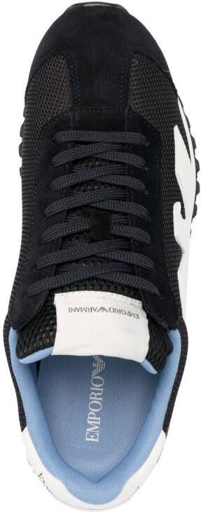 Emporio Armani logo-print lace-up sneakers Blue