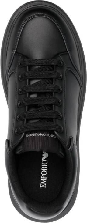 Emporio Armani logo-print leather sneakers Black