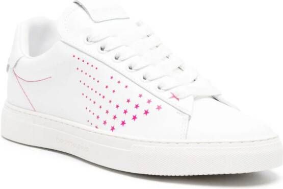 Emporio Armani logo-print leather sneakers Pink