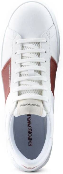 Emporio Armani logo-print leather sneakers White
