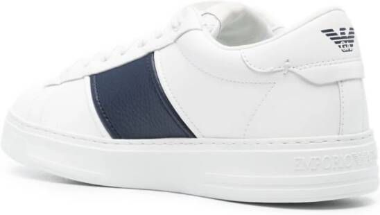 Emporio Armani logo-print leather sneakers White