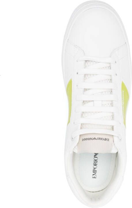 Emporio Armani logo-print low-top leather sneakers White