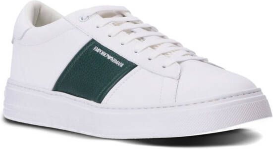 Emporio Armani logo-print low-top leather sneakers White