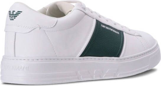 Emporio Armani logo-print low-top leather sneakers White