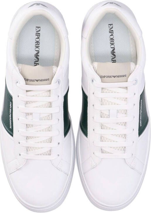 Emporio Armani logo-print low-top leather sneakers White