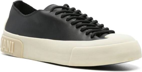 Emporio Armani logo-sole leather sneakers Black