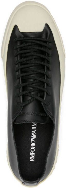 Emporio Armani logo-sole leather sneakers Black
