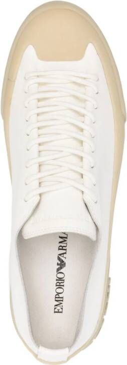 Emporio Armani logo-sole leather sneakers White