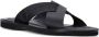 Emporio Armani logo-strap leather sandals Black - Thumbnail 1