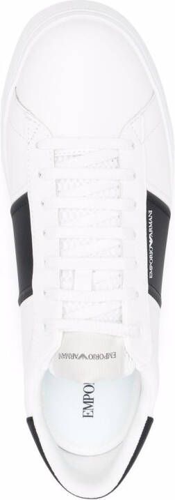 Emporio Armani logo-stripe low-top sneakers White