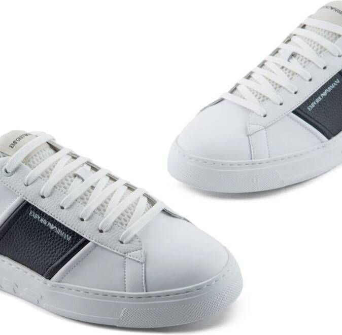 Emporio Armani mesh-panelled logo-print sneakers White