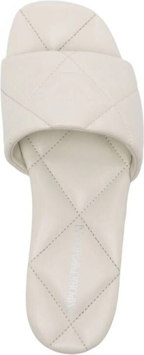 Emporio Armani open-toe quilted slippers White