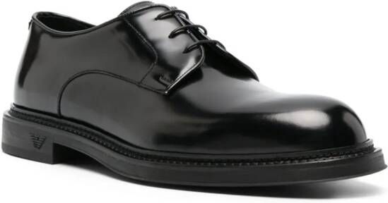Emporio Armani panelled 35mm lace-up derby shoes Black