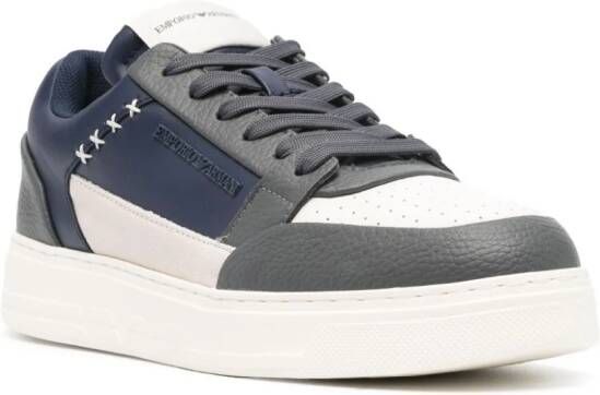 Emporio Armani panelled leather sneakers Grey