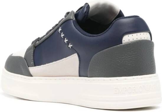 Emporio Armani panelled leather sneakers Grey