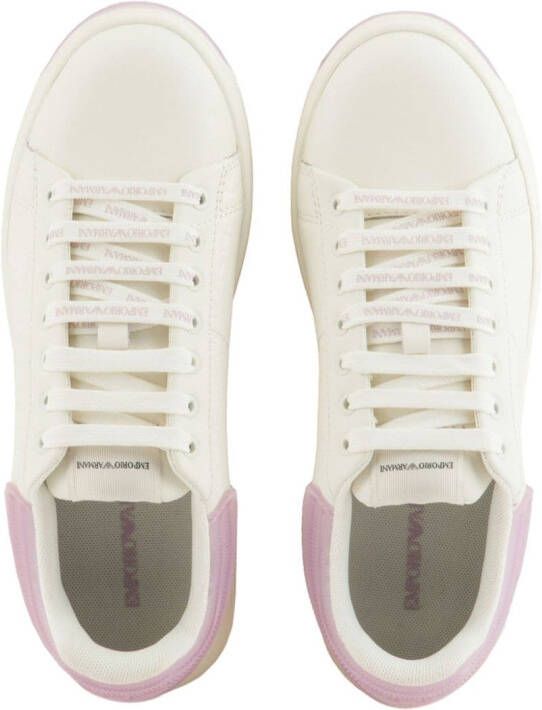 Emporio Armani panelled leather sneakers White