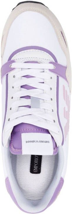 Emporio Armani panelled logo-print detail sneakers White