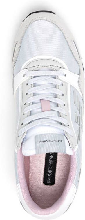 Emporio Armani panelled logo-print sneakers Grey
