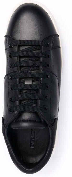 Emporio Armani panelled low-top leather sneakers Black