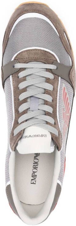 Emporio Armani panelled low-top sneakers Brown