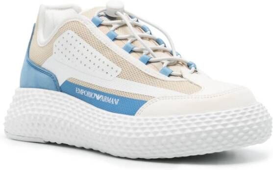 Emporio Armani panelled mesh chunky sneakers White
