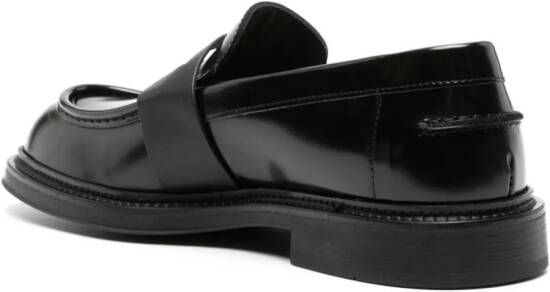 Emporio Armani patent-finish leather loafers Black